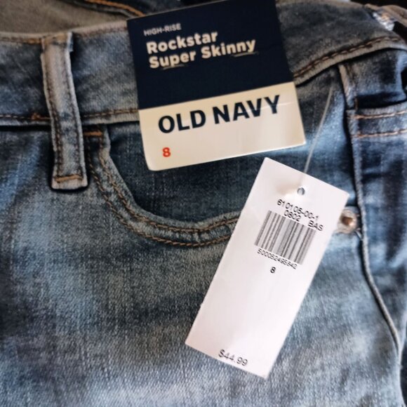 Old Navy High Rise Rockstar Super Skinny Jeans Size 8 NWT Secret Smooth Pockets - Picture 7 of 8